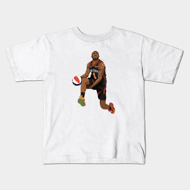 Obi Toppin dunk Kids T-Shirt by xavierjfong